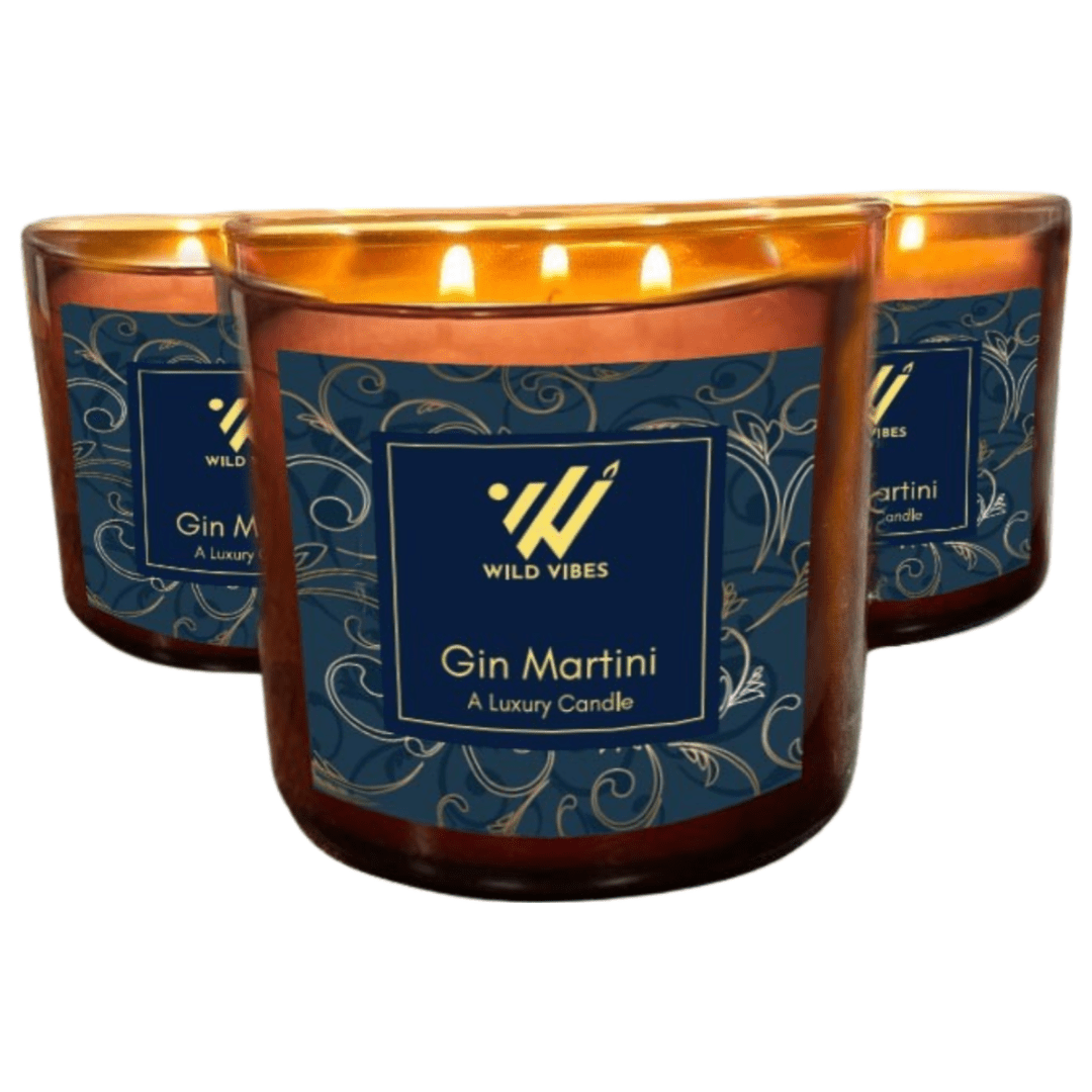 Gin Martini Triple Wick Soy Coconut Candle - 16.oz. - Wild Vibes Home & Body