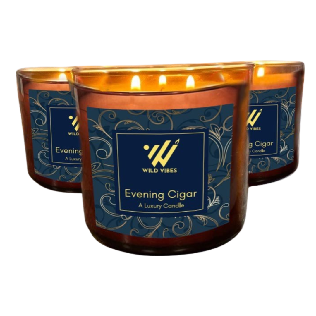 Evening Cigar Triple Wick Soy Coconut Candle - 16 oz.