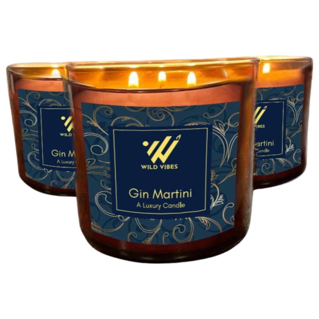 Gin Martini Triple Wick Soy Coconut Candle - 16.oz.